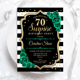Invitation Black Gold Green Surprise 70e anniversaire