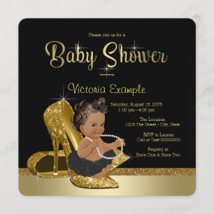 Invitation Black Gold High talon Chaussure Ethnic Girl Baby s