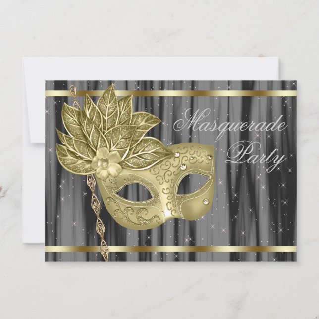 Invitation Black Gold Masquerade (Devant)