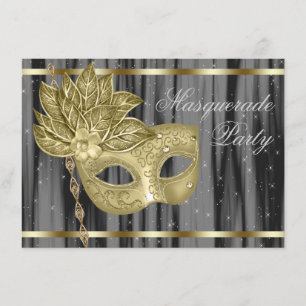 Invitation Black Gold Masquerade