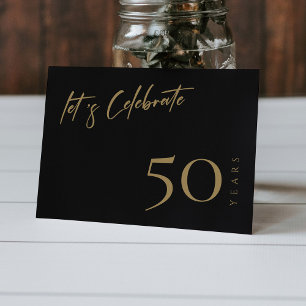 Invitation Black & Gold moderne : 50e anniversaire personnali