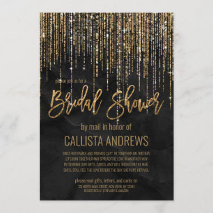 Invitation Black Gold Parties scintillant Pearl Fête des mari