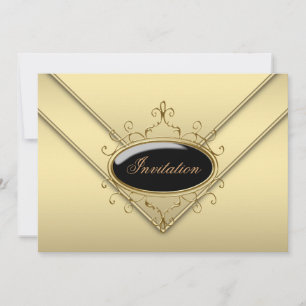 Invitation Black Gold Party