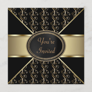 Invitation Black Gold Party