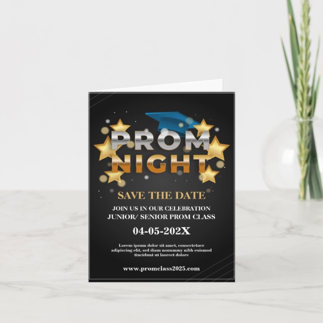 Invitation Black & Gold Prom pour la fête de l'arg (Devant)