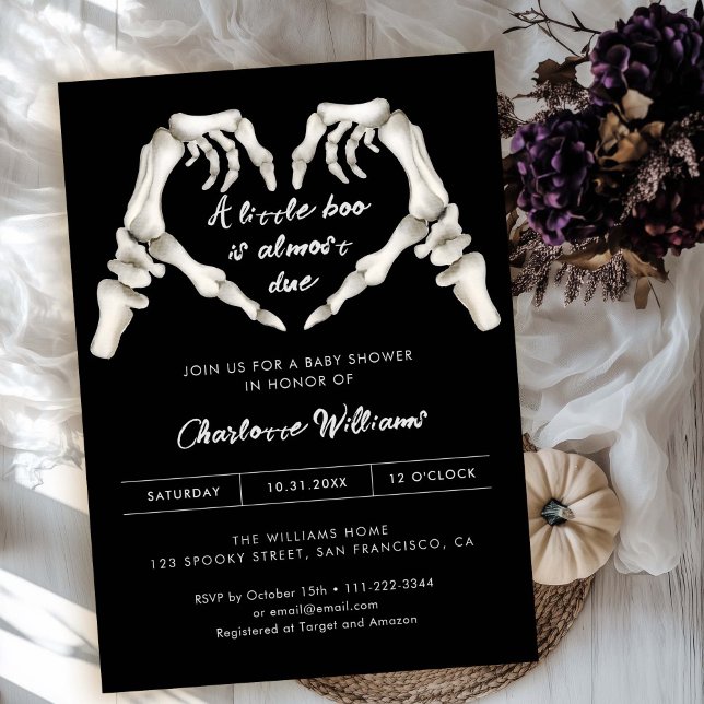 Invitation Black Gothique Amour Halloween Baby shower Invitat (Créateur téléchargé)