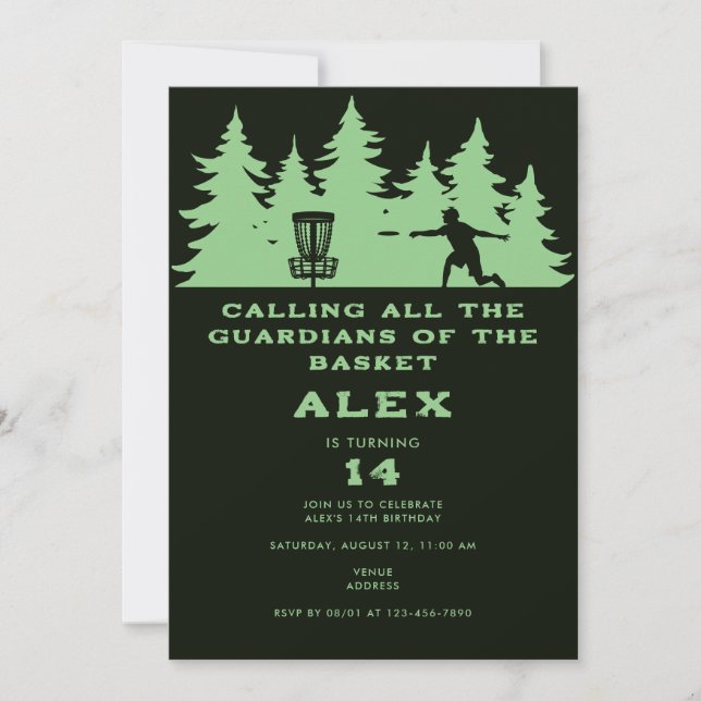 Invitation Black Guardians of the Disk Golf Anniversaire Part (Devant)