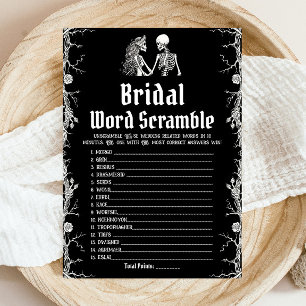 Invitation Black Halloween Skeleton Bride mot jeu