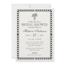 Black Harlequin Checkered Bridal Shower