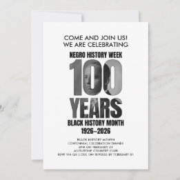 Invitation BLACK HISTORY MONTH Centennial Dinner