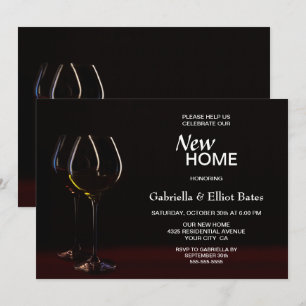 Invitation Black House Wine Glass Party