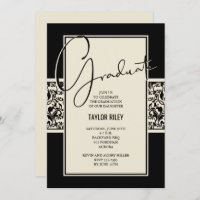 Black Ivory Graduation Damask