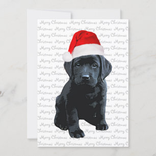 Invitation Black Lab Chien Père Noël Joyeux Noël Black Labrad