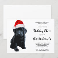 Black Labrador Père Noël Chien Joyeux Noël