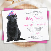 Black Labrador Retriever Puppy Baby shower rose