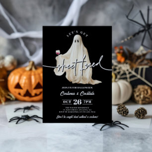 Invitation Black Let's Get Sheet Faced Drôle d'Halloween