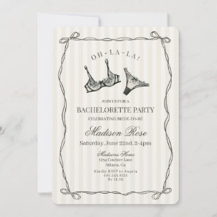 Invitation Black Lingerie Lace Bachelortie
