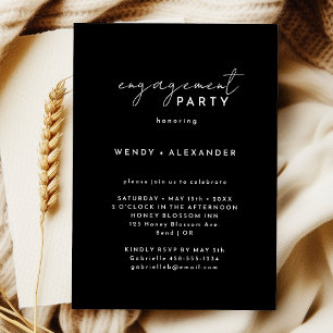 Invitation Black Modern Script