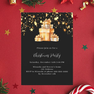 Invitation Black or stars cadeaux Noël