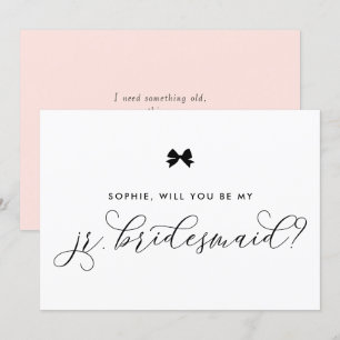 Invitation Black Parisian Bow Serez-Vous Ma Jr Bridesmaid