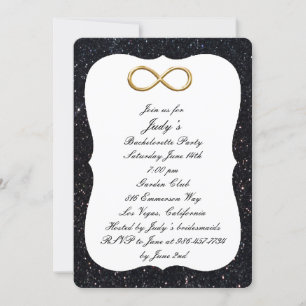 Invitation Black Parties scintillant Gold Infinie Bachelorett