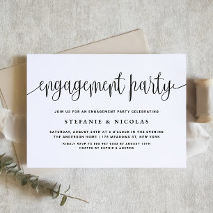 Invitation Black Pretty Calligraphy