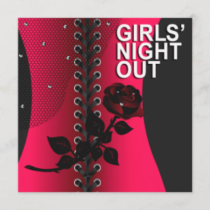 Invitation Black Rose Corset Girls Night Out   corail