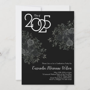 Invitation Black Rose Dark Gothic Graduation Party