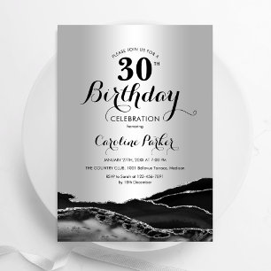 Invitation Black Silver Agate 30e anniversaire