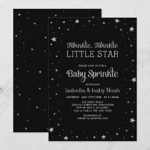 Invitation Black & Silver   Bébé Scintille Petite Étoile Show
