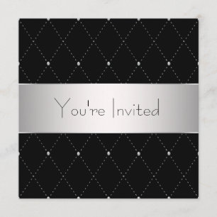Invitation Black Silver Cravate Noir Parti d'entreprise