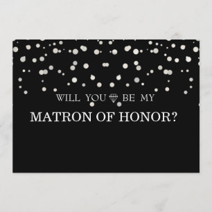 Invitation Black Silver GlitterSerez-Vous Mon Chef D'Honneur