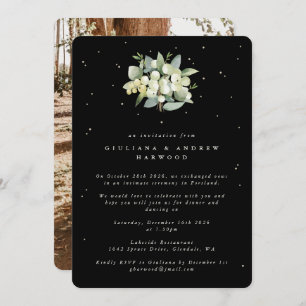 Invitation Black Snowberry+Eucalyptus Réception de mariage Ph