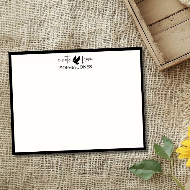 Invitation Black Sophisticated Dove Stationery Note Card (Créateur téléchargé)