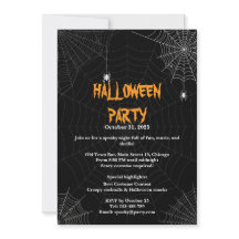 Black Spider Web Typographie Halloween Party