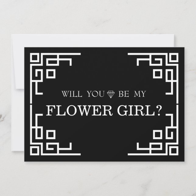 Invitation Black Swirl Bordure Mignonne Tu Seras Ma Fille Fle (Devant)