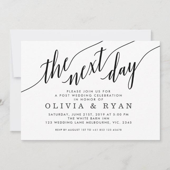 Invitation Black The Next Day Mariage Celebration (Devant)