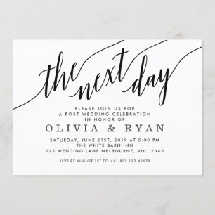 Invitation Black The Next Day Mariage Celebration