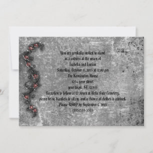 Invitation Black Thorn Rose Goth Mariage