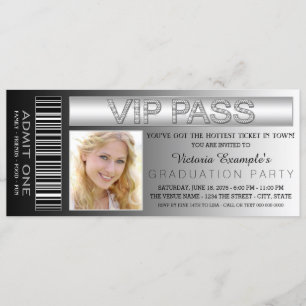 Invitation Black VIP Pass Admission Billet d'entrée Parti de 