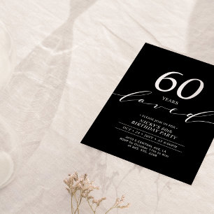 Invitation Black & White   60 Ans Aimé Fête d'anniversaire 60