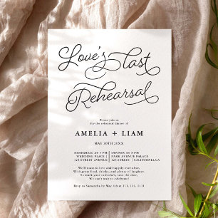 Invitation Black white chic Amour dernier dîner de répétition