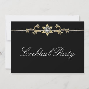 Invitation Black White Diamond Black Black White Cocktail Par