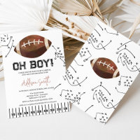 Black White Football Plays Football Baby shower