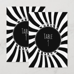 Invitation Black & White Fun Whimstripes Numéro de tableau