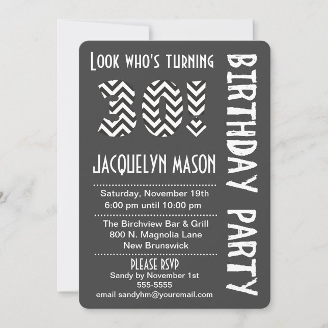 Invitation Black/White Look qui fête ses 30 ans d'Invitation (Devant)