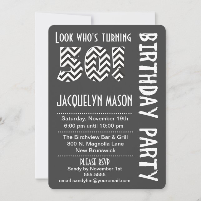 Invitation Black/White Look qui fête ses 50 ans d'Invitation (Devant)