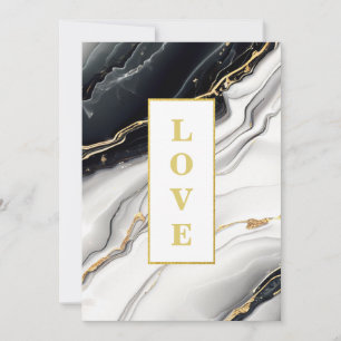 Invitation *~ BLACK WHITE LOVE AR66 QR + RSVP Agate Mariage
