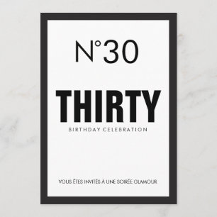 Invitation Black & White PARIS Thème 30ème anniversaire