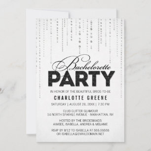 Invitation Black & White Parties scintillant Look Bachelorett